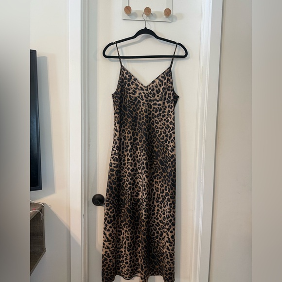 All Saints Hera Leopard Print 2-In-1 Midi Dress - Picture 5 of 14